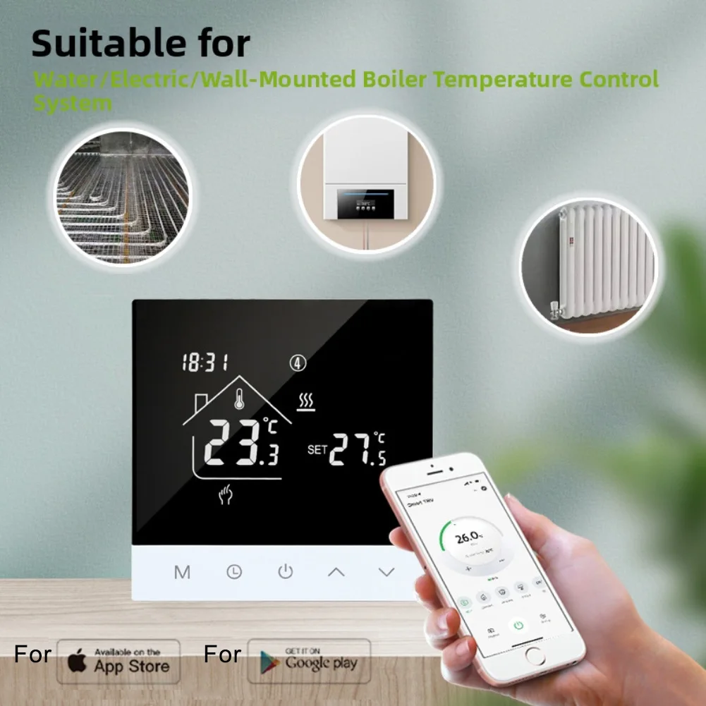 

Термостат для подогрева пола с поддержкой Tuya WIFI и дистанционным управлением через приложение, регулируемый контроль температуры