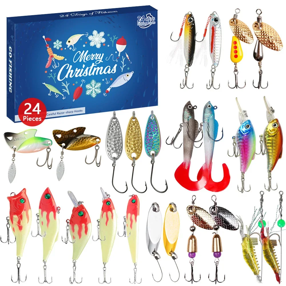 

Advent Calendar Fishing Tackle Set 24X Christmas Countdown Calendar With Fishing Lures Set Christmas Fishing Countdown Calendar