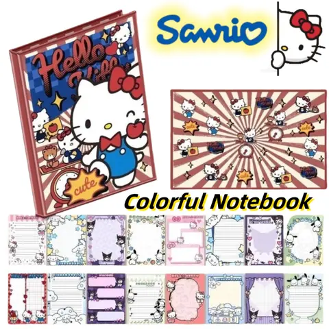 Sanrio Hello Kitty Cinnamoroll Pochacco Anime cuaderno bidimensional para estudiantes páginas coloridas de alta calidad regalos de libro mayor