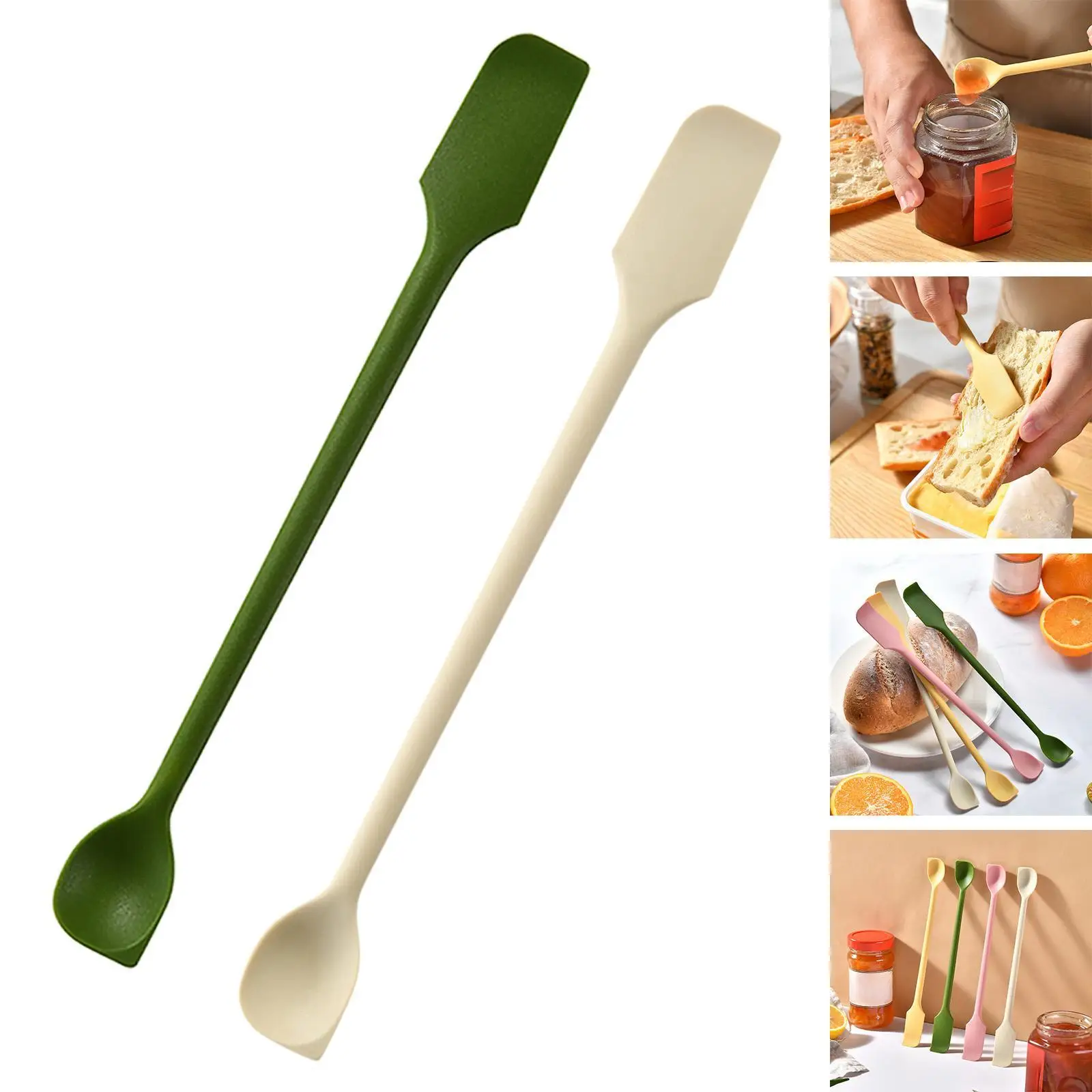 Kitchen Silicone Spatula Cosmetics Spatula Cake Cream Spatula for Cosmetics Mixer Food Bottle Narrow Bottle Lip Color Shampoos