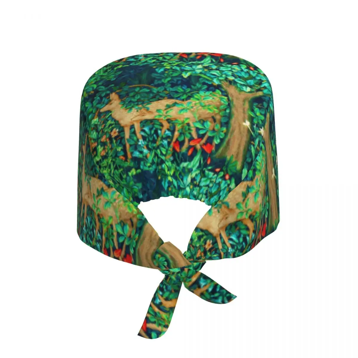 Custom William Morris Forest Deer Medical Staff Scrubs Hat Unisex For Chef Hat Scrub Caps