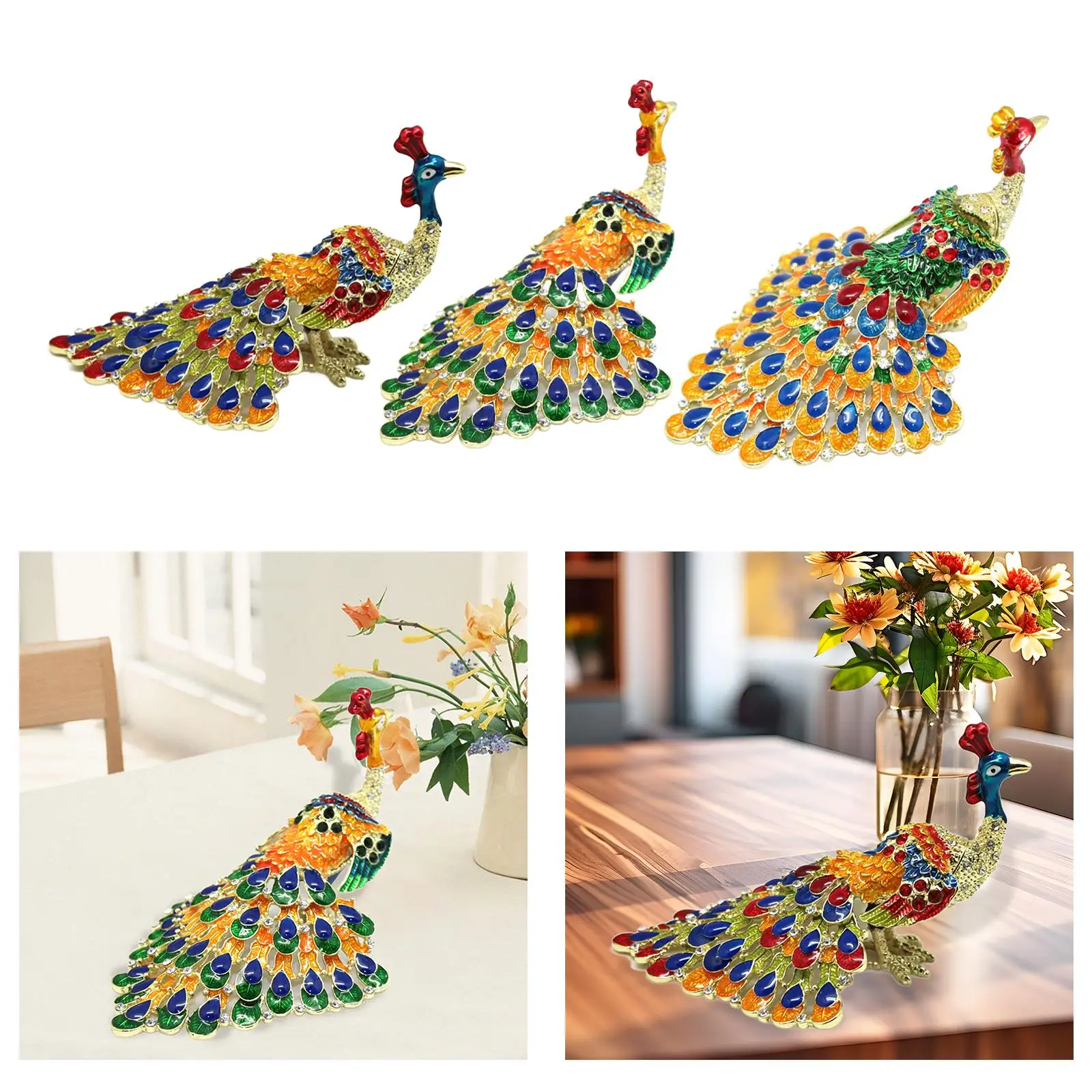 

Эмалированная шкатулка для драгоценностей, украшение для шкатулки для безделушек с павлином, великолепные подарки для женщин, шкатулка на память, декоративная коробка-держатель для ювелирных изделий