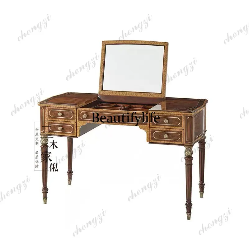 Solid wood computer desk student desk home study retro bedroom desk