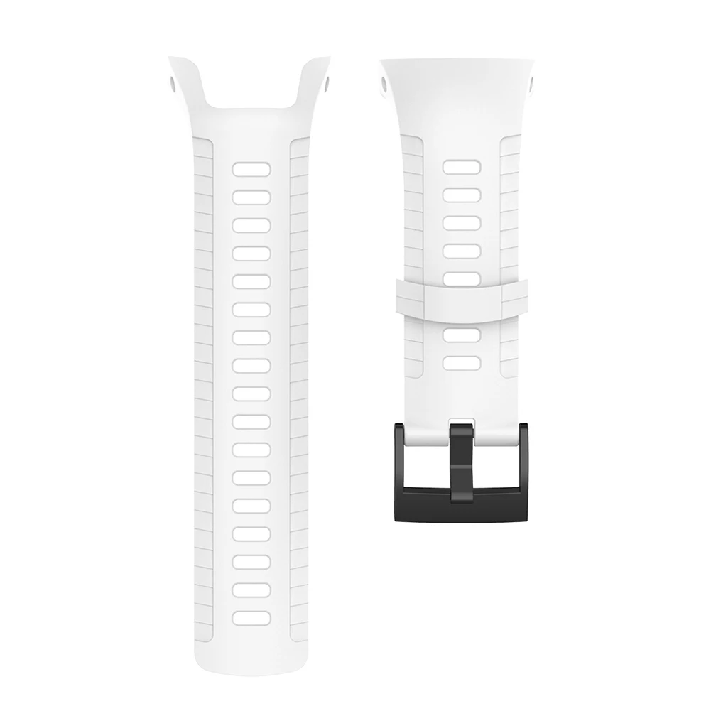 Silicone Replacement Watchband for Suunto 5 Watch Band Wrist Strap (White)