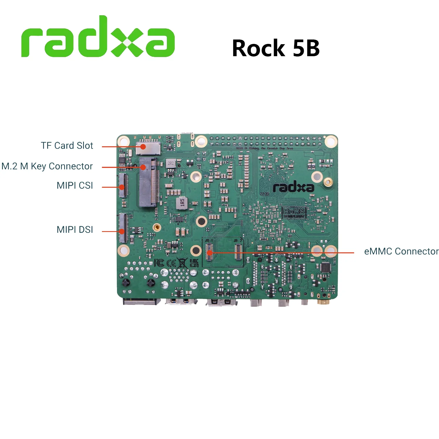 Imagem -06 - Radxa Rocha Conselho de Desenvolvimento Rk3588 Quad Core A76 Quad Core A55 8k Único Computador Board