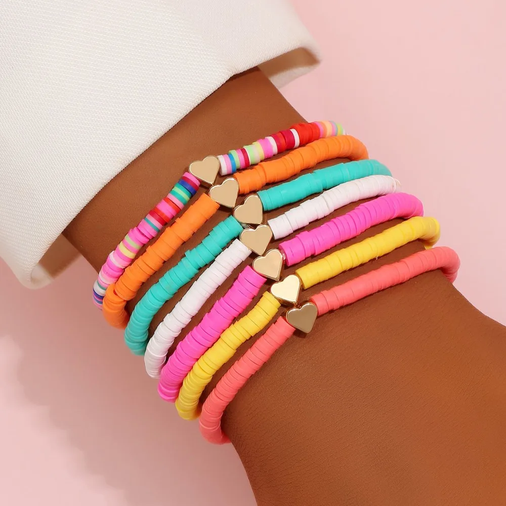 7 PCS Anklet Cross Knot Alloy Rhinestone Bead Processing Combination Making Colorful Soft Ceramic Bracelet