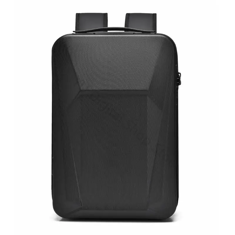 96BA Computer-Tragetasche für 15,6-Zoll-Laptop-Rucksack, geformte Schalenfront, Schlossdetail, Gepäckgriffband, Reisen und Büro – Detail 5