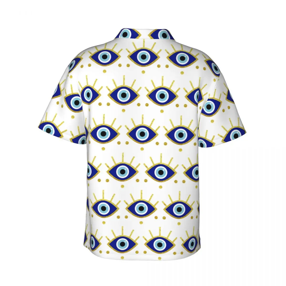 Mediterranean Evil Eye Protection, Nazar Men's Shirts Hawaiian Short Sleeve Shirt Funny Lapel Tops for Summer Beach