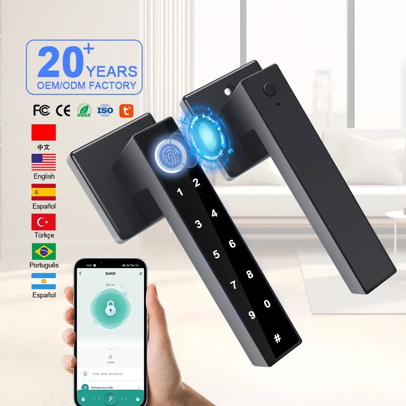 Smart Fingerprint Lock Home Door Password Wooden Door Bedroom Smart Lock Home Tuya Smart Door Lock
