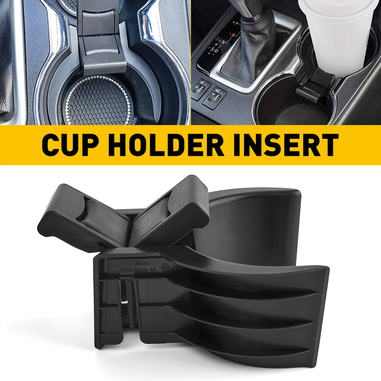 

For Toyota Highlander Kluger 2014 2015 2016 2017 2018 2019 Center Console Cup Holder Insert Divider Storage Box Car Accessories