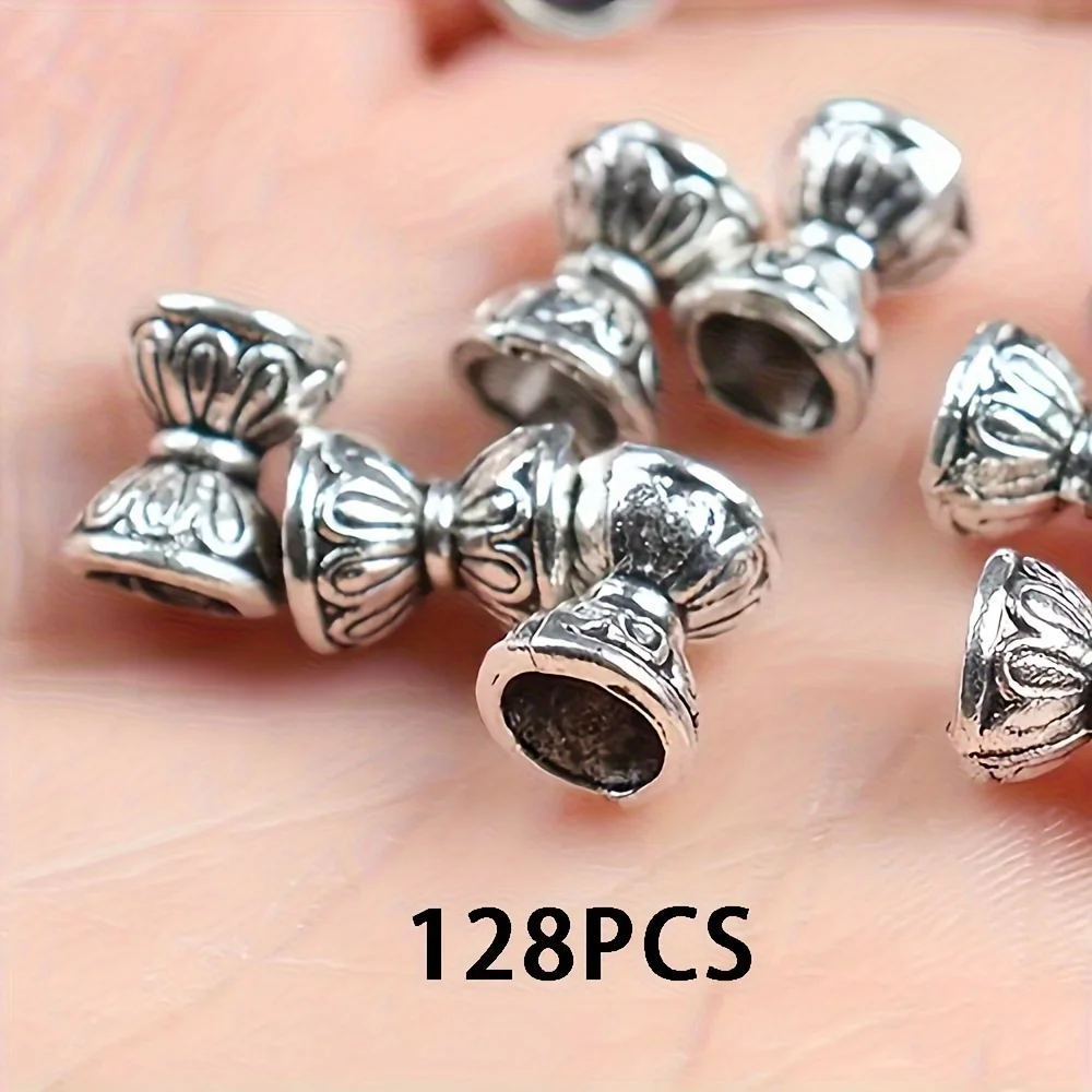 

128 шт. античный серебристый двусторонний набор лотосов, кулон с гравировкой из сплава, браслет из бисера, ожерелье, ювелирные аксессуары, производство