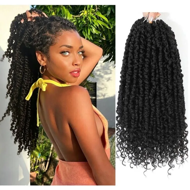 Passion Twist Häkelhaar, vorgefertigt, 8/12/14/16 Zoll, kurze, vorgefertigte Häkelzöpfe für schwarze Frauen, synthetische Haarverlängerungen. – Detail 8