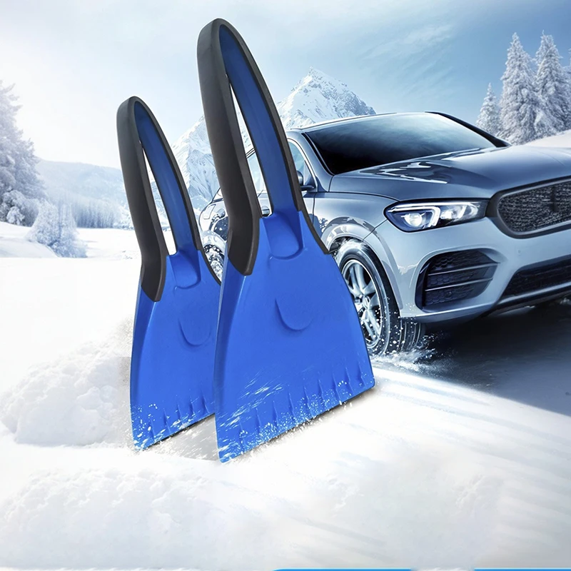 

Новая зимняя автомобильная лопата для снега с силиконовой нескользящей ручкой, портативный скребок для льда из АБС-пластика, удаление снега, размораживание, инструменты для чистки автомобиля
