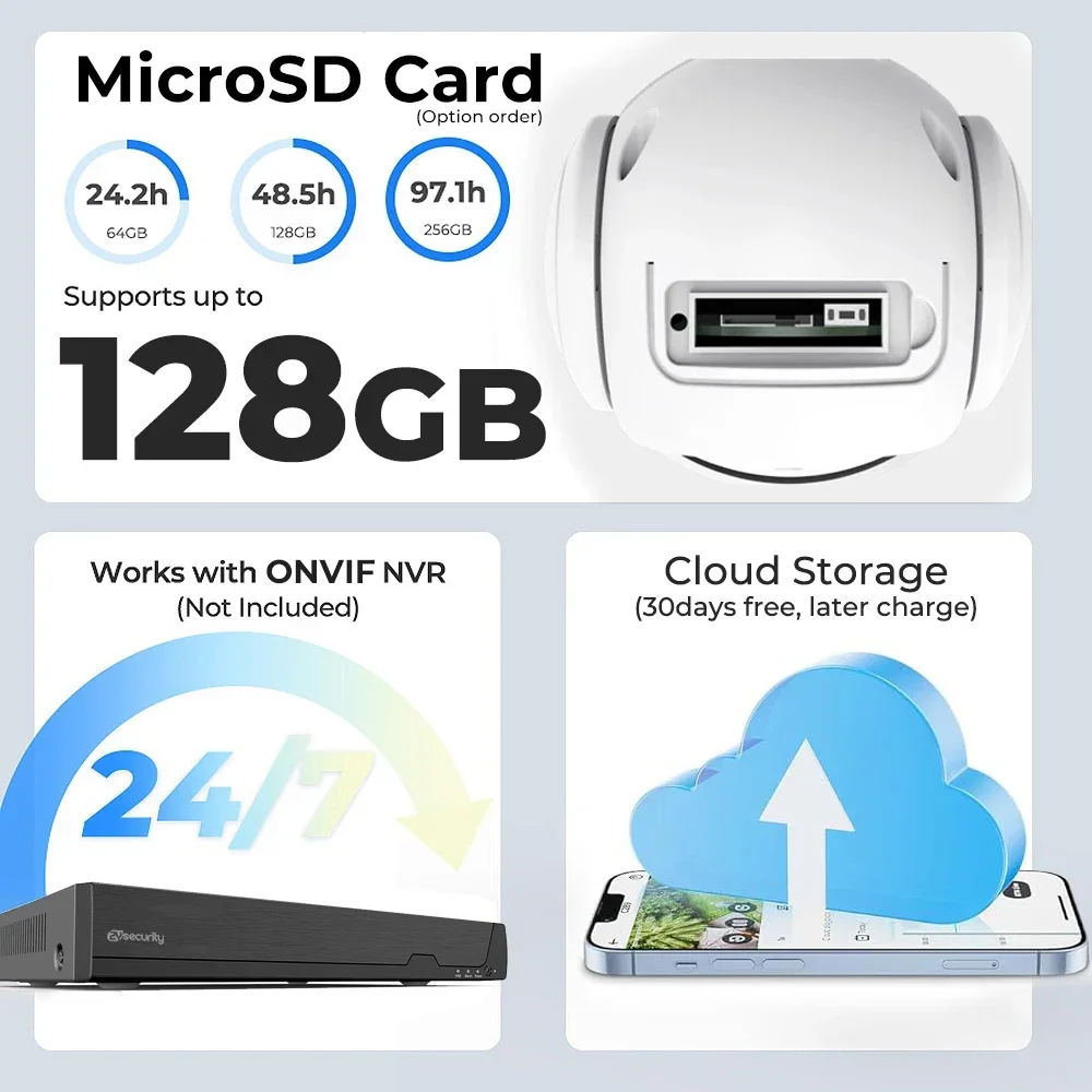 كاميرا PTZ WiFi تتبع تلقائي كاميرا IP الأمنية كشف الإنسان اللاسلكية في الهواء الطلق الأضواء اللون كاميرات المراقبة للرؤية الليلية