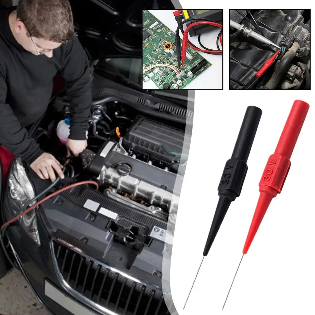 

30V Car Tip Probes Diagnostic Tools Auto Multimeter Leads Piercing Extention Needle Tip Needle Piercing Probes Back Back Te S4Y9