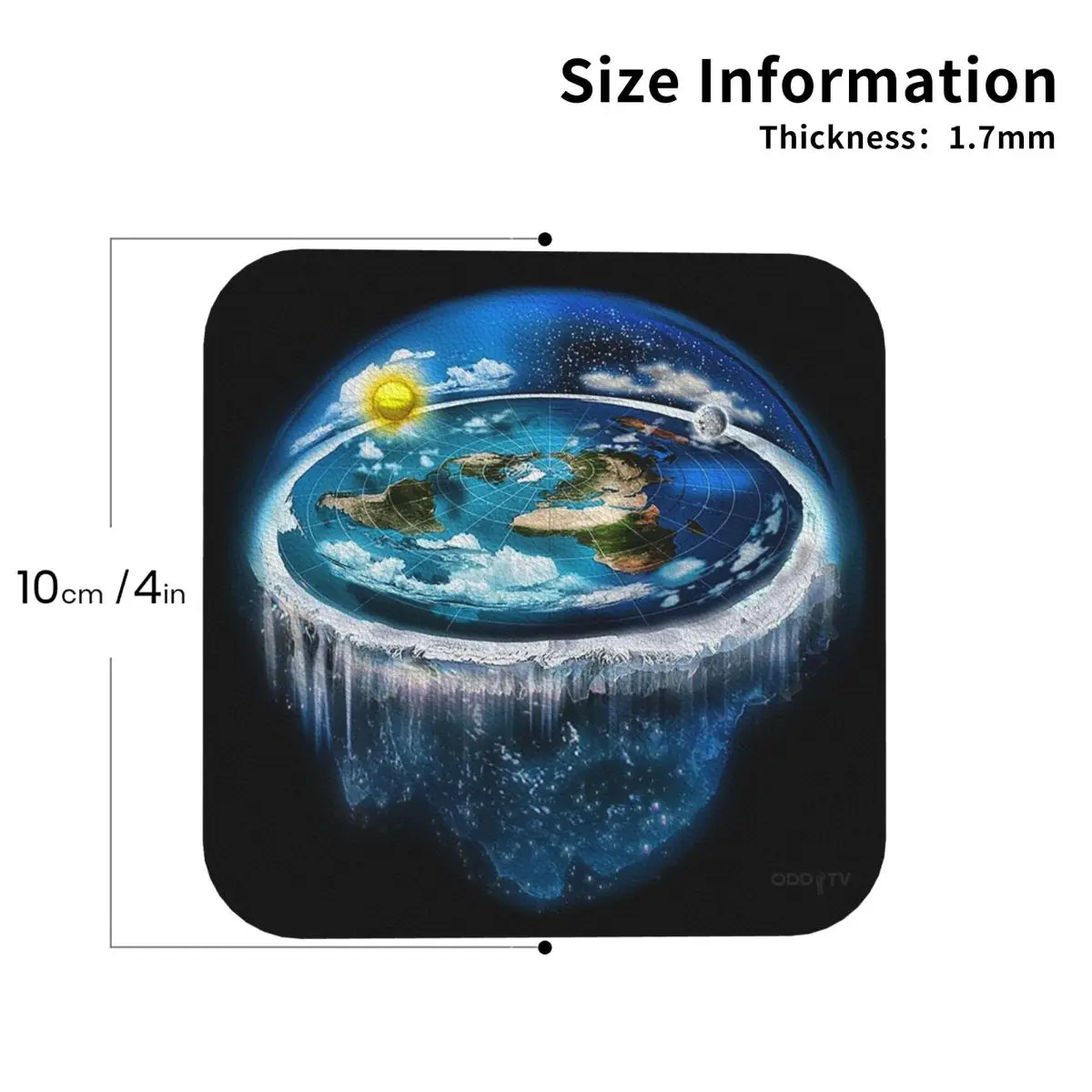 Flat Earth With Dome Art Coasters PVC Leather Placemats Non-slip Coffee Mats for Decor Kitchen Dining Pads Set of 6