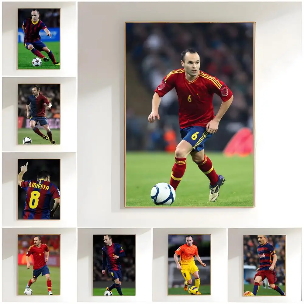 football legend a-andres iniesta Poster Classic Wall Art  Home Decor  Peel and Stick Unframed
