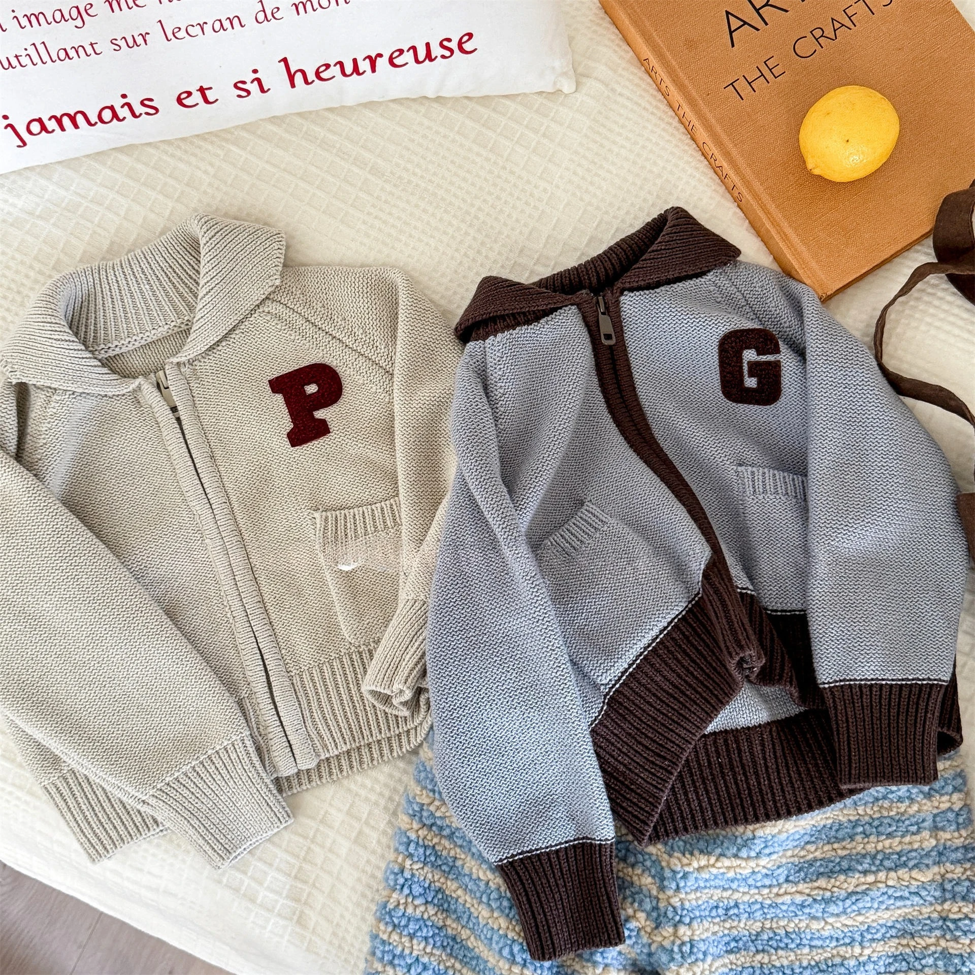 

Children's Clothes 2025 Autumn And Winter Korean Baby Girl's Knitted Sweater Cardigan Coat Casual Tops Boy's Outerwear