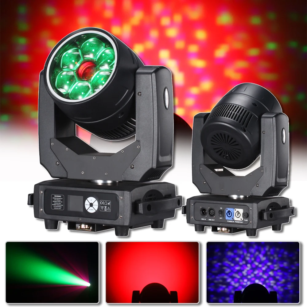 LED 6x40w+60w RGBW Light Beam Zoom Washing Moving Head Kaleidoscope Effect With Light Strip DJ Disco Wedding Party Lighting Lamp