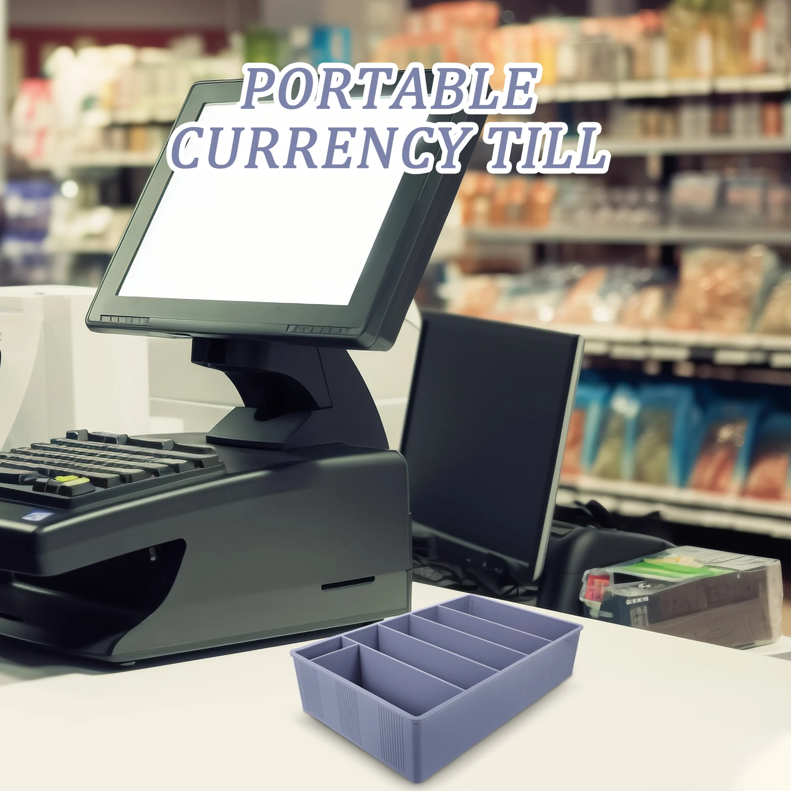 

Vertical Cash Register Box Money Holder for Organizer Bins Counter Key Tray Bill Desk Bills Dog
