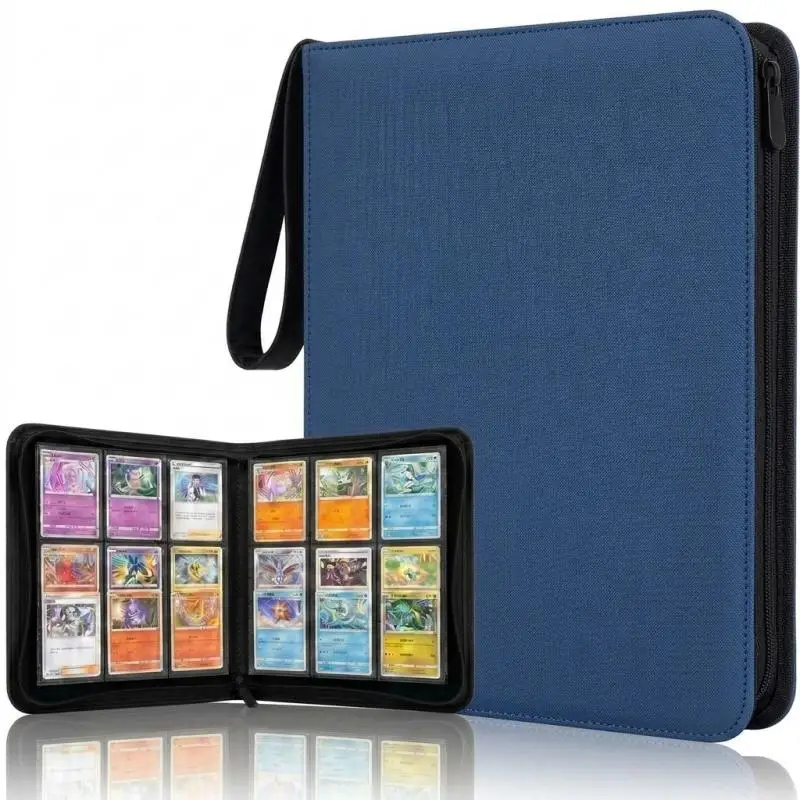 360 Pockets Card Binder Sleeves With Zipper Double Sided Pockets Card Holder Portable Carry Card Case For Trading Card Storage