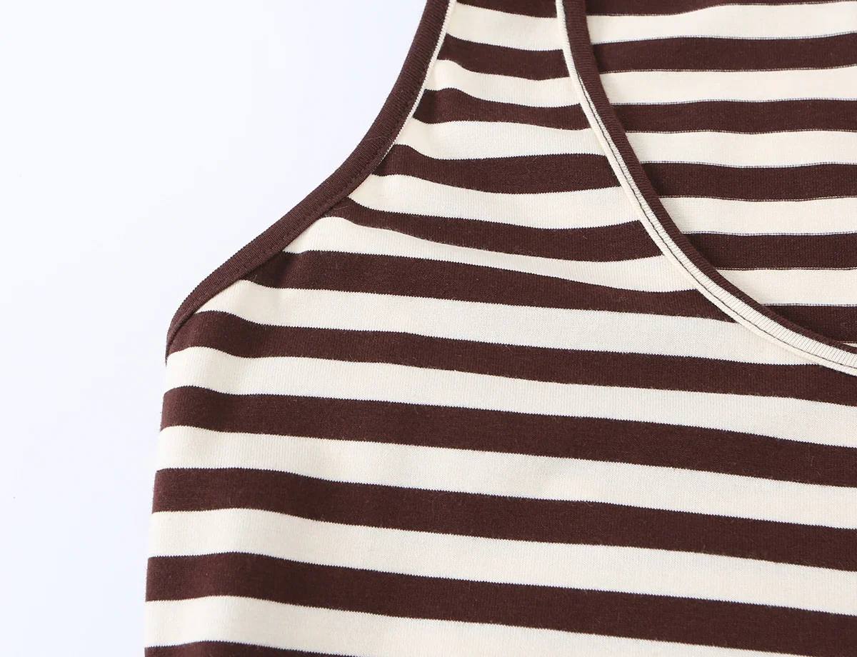 KONDALA Damen Trendiges Strandkleid Gestreiftes Kurzkleid Ärmellos Asymmetrischer Saum Kleid 2026 Frühling Sommer Urlaub Party Cami Mujer Kleid – Detail 13
