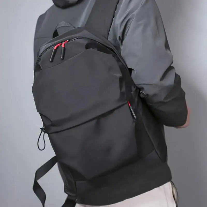 Middle School Student Backpack for Boys Folded Pure Color Waterproof Large Capacity Computer Bag Can Print Texts Dual-Shoulde...