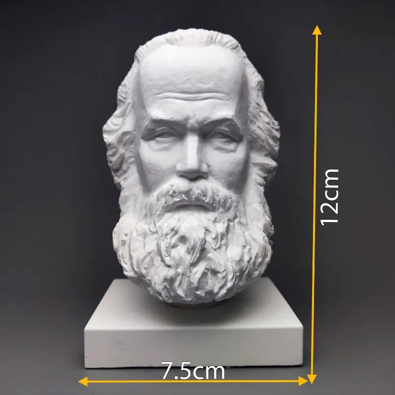 Simple Marx Plaster Head White Relief Figure Sculpture Ornament Art Sketch Figure Figurine Modern Interior Aesthetic Decoration