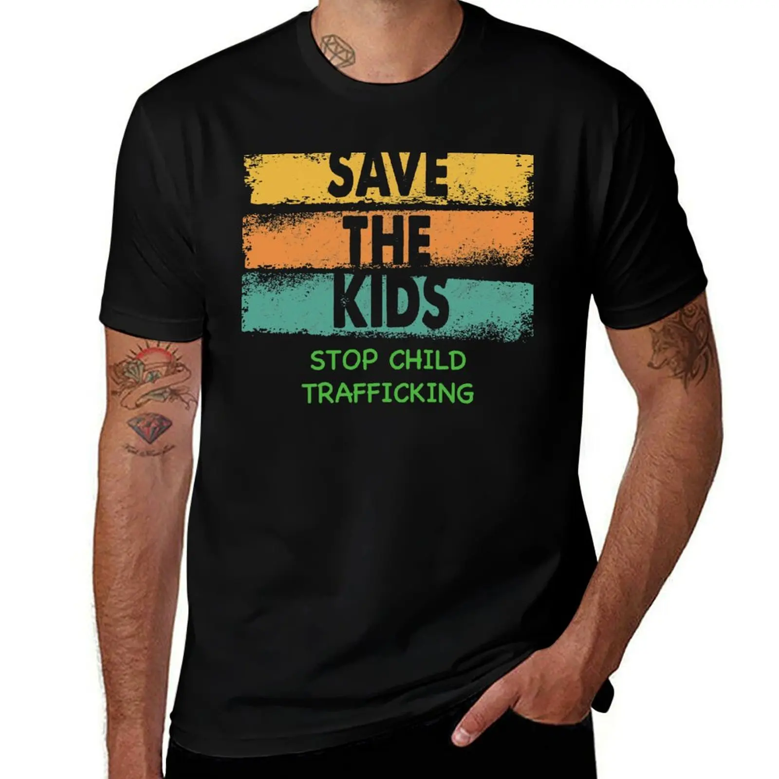 STOP CHILD TRAFFICKING SAVE THE KIDS VINTAGE T-Shirt Quick Dry Outdoor Sports T-Shirt