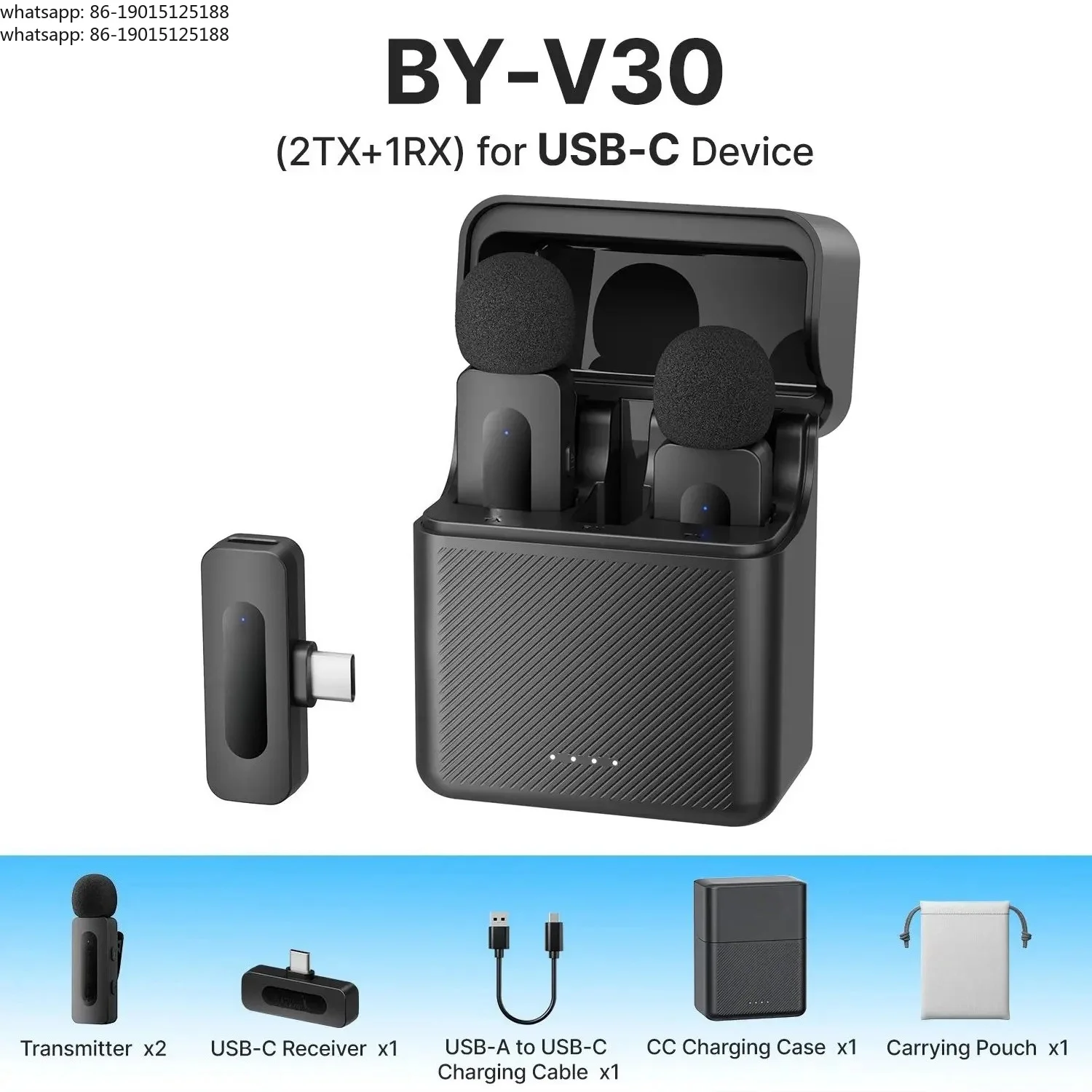 High Quality  BY-V3 Wireless Lavalier Microphone for 15/16 Series