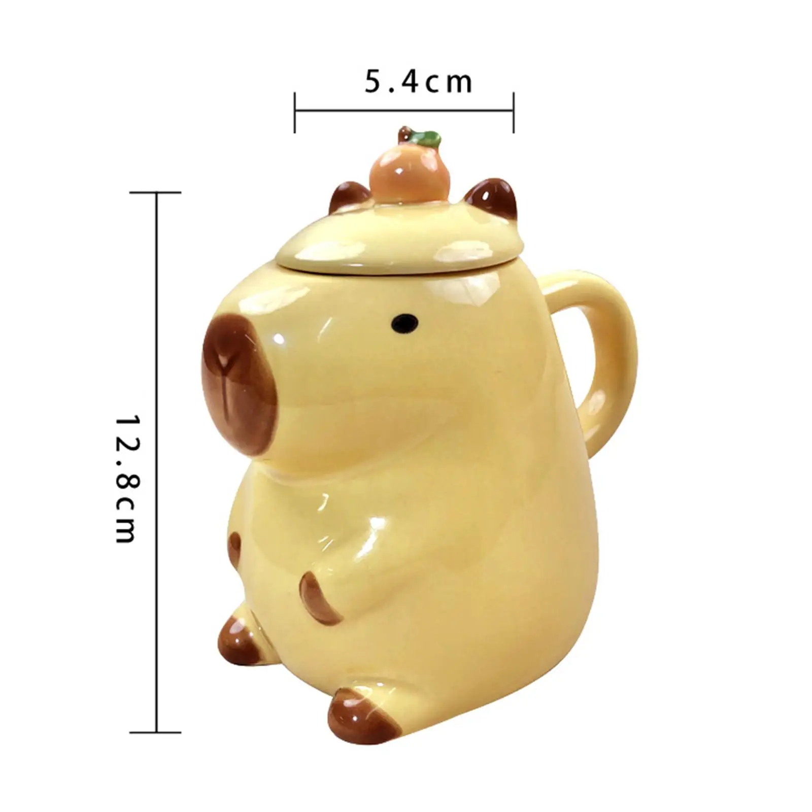 Capybara Teacup Cute Animal Ceramics 15oz Mug Gift with Lid for Boys Girls Coffee Mug for Thanksgiving Parties Home Office Desk