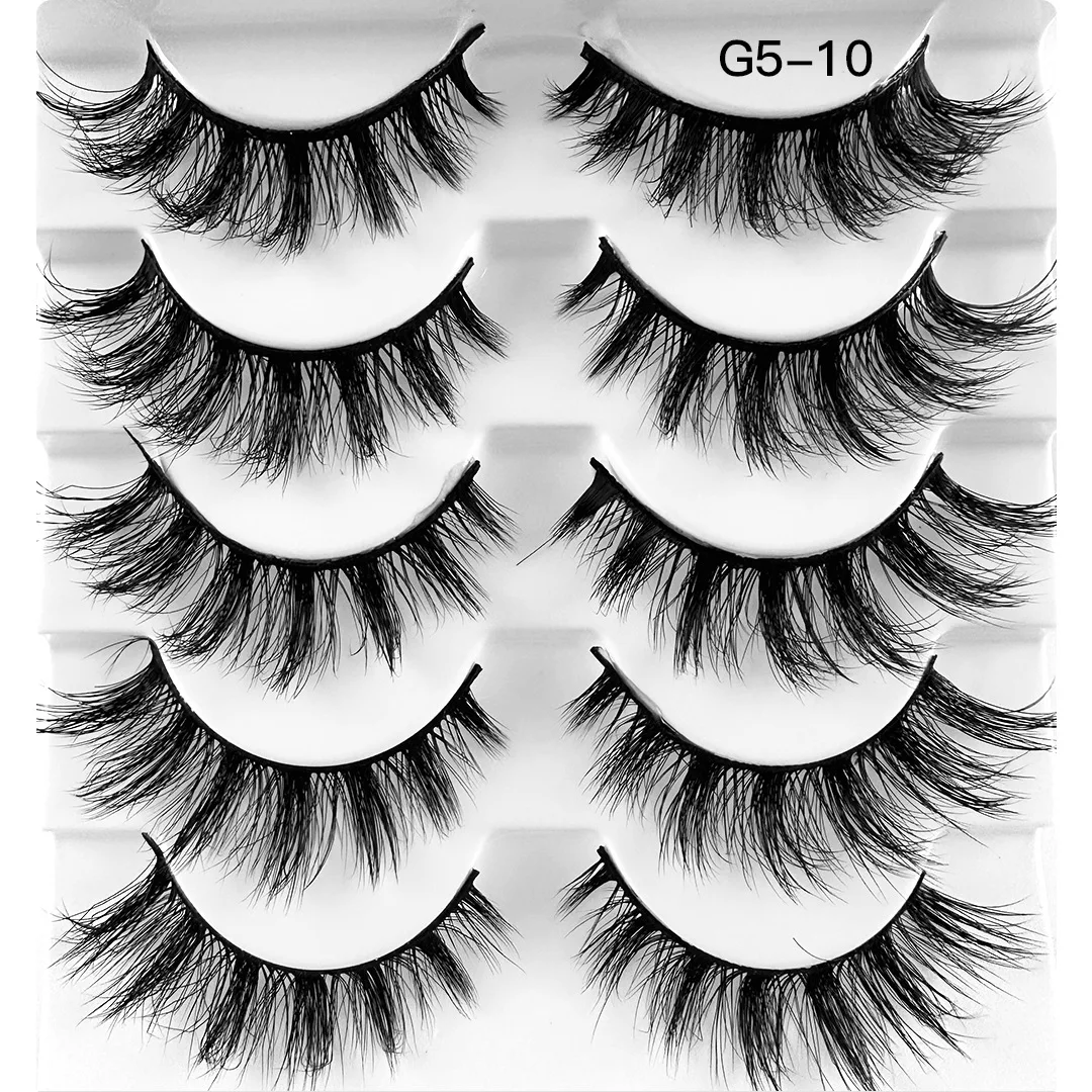 Nuovo 5 paia 8-16mm Faux 3D ciglia di visone Bulk Wispy Natural visone Extension ciglia all'ingrosso ciglia finte naturali Cilios