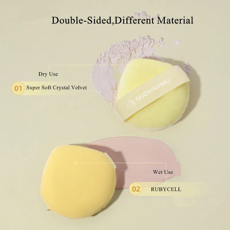 GUOXIAONIU 2PCS Double Sided Use Makeup Blender Puffs Loose Powder Foundation BB Cream Dry Wet Use Cosmetics Applicator Sponge