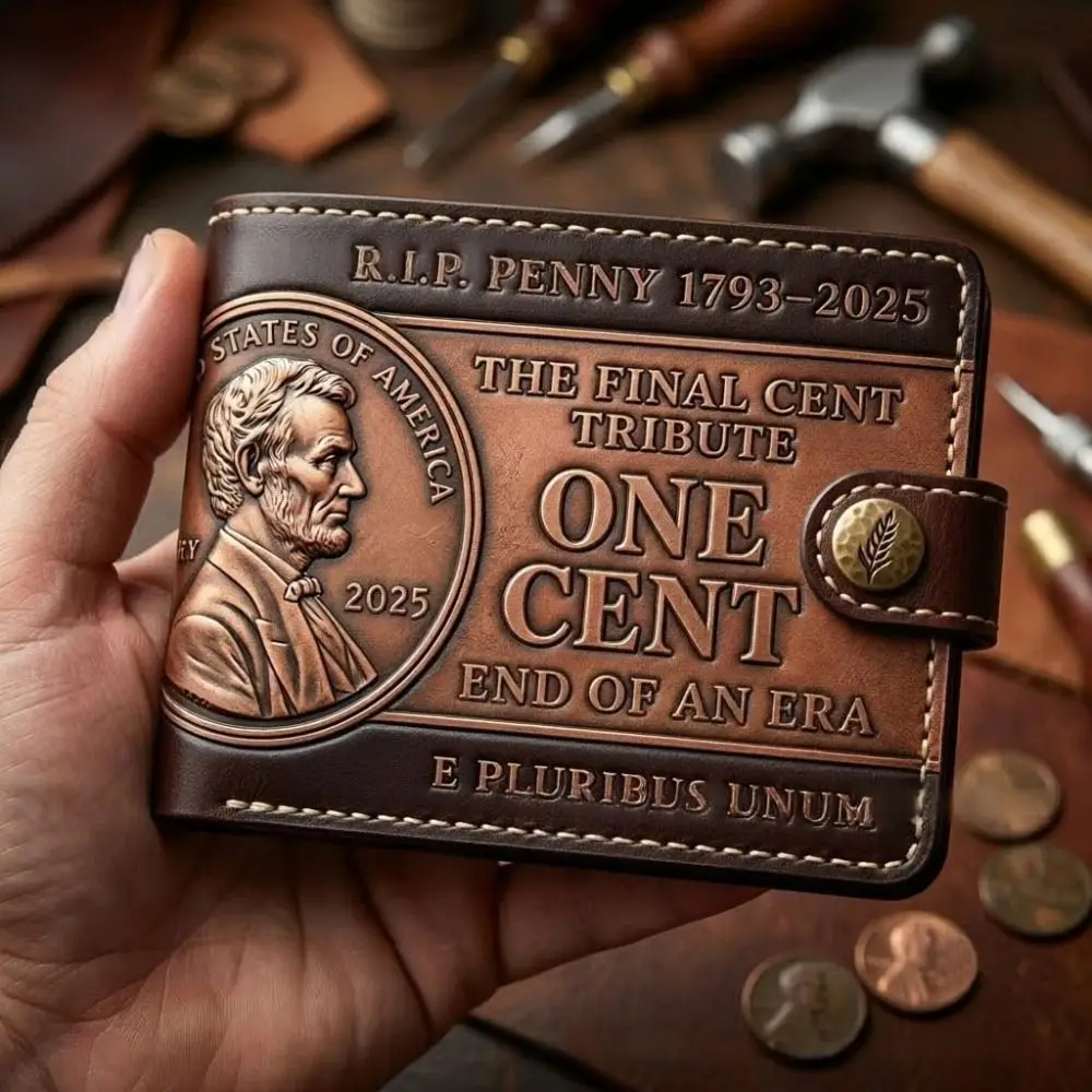 PU Leather The Final Cent Leather Wallet Multi-functional Vintage Bi-fold Wallet Thin Short ID Credit Card Holder for Men Women