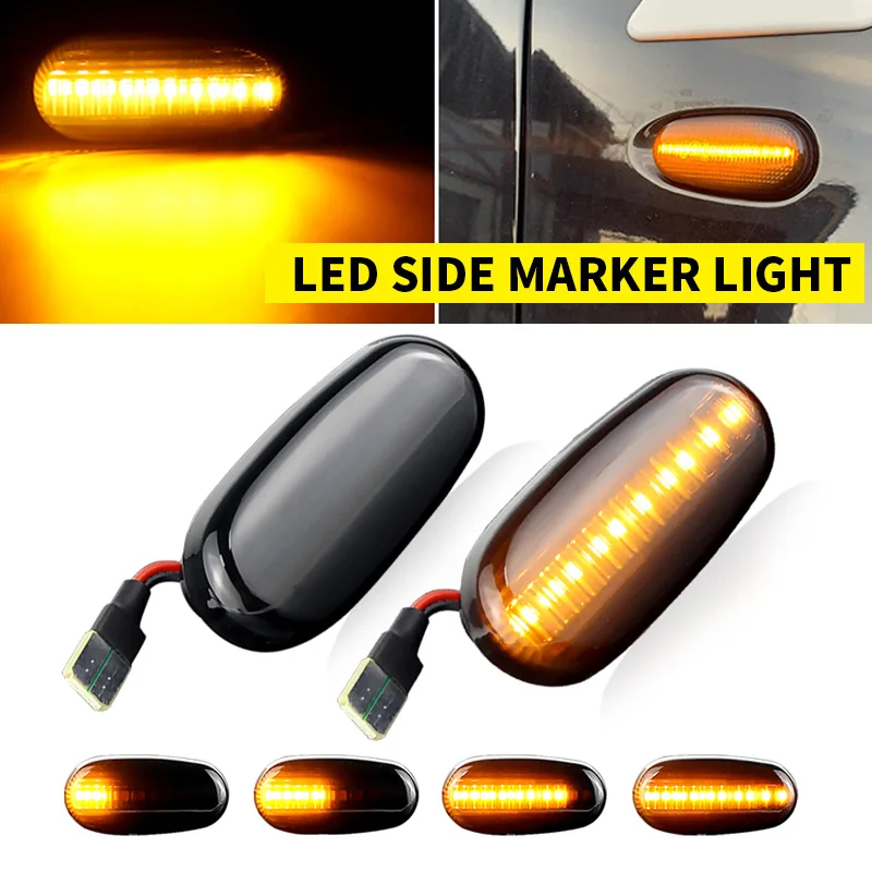 2Pcs For Alfa Romeo Mito 955 147 GT 937 Fiat Bravo 2 60683294 Dynamic LED Side Marker Lights Turn Signal Flashing Blinker Lamp