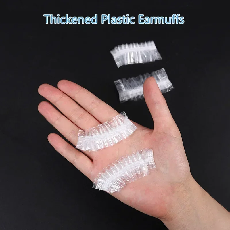 50/100pcs Disposable Ear Covers – Hair Dyeing & Shower Ear Protectors, Earmuffs for Hairdressing, Salon, Barber & Bath Use