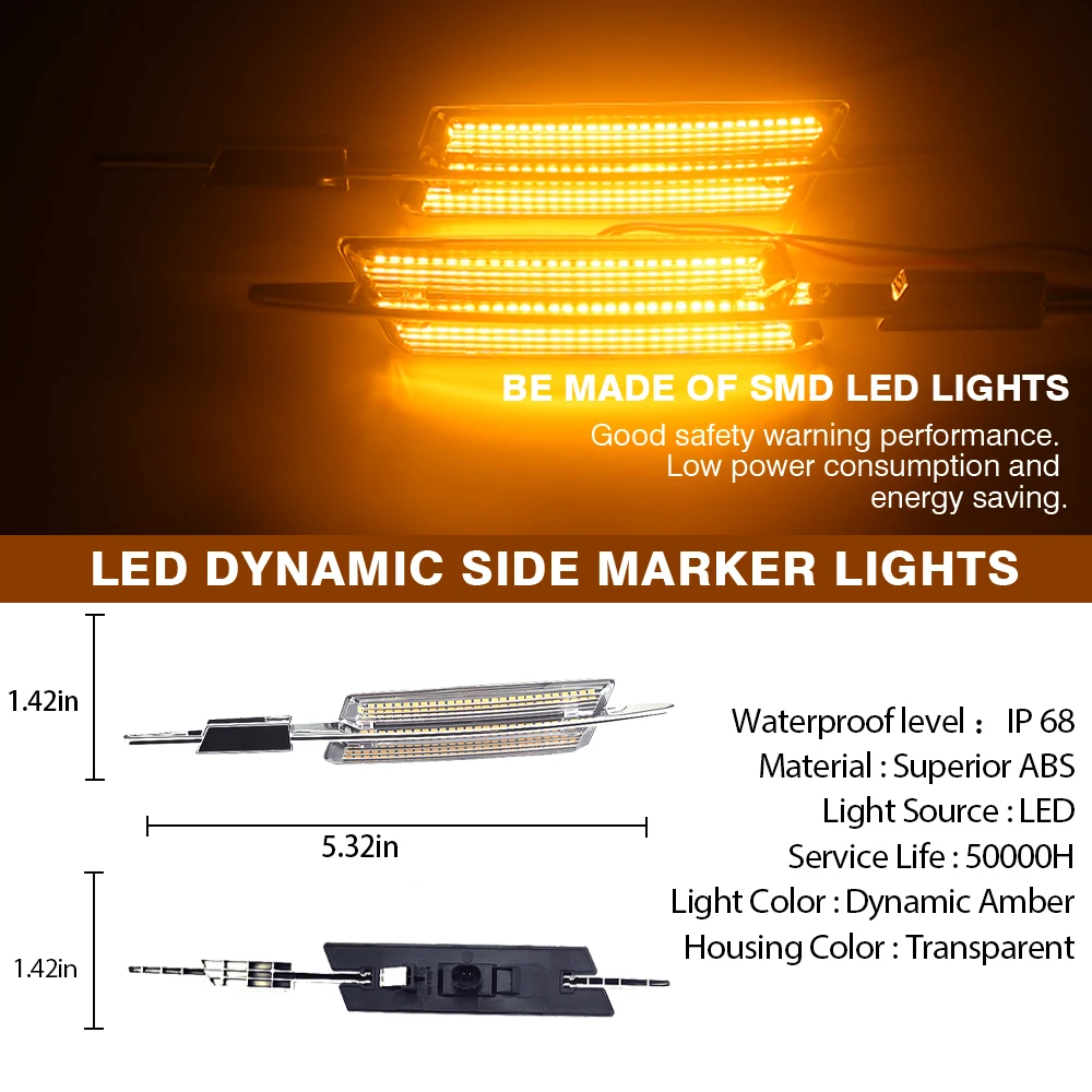 

Plug&Play High quality Dynamic Side Marker Lamp Turn Signal Lights For BMW 3Series E90 sedan 4D E91 wagon 4D
