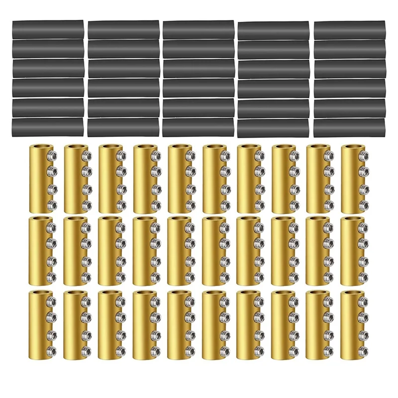 

80A Copper Pillar High Power Pure Copper Waterproof Wire Connector Terminal With Screw And Heat Shrink Tube-AA70