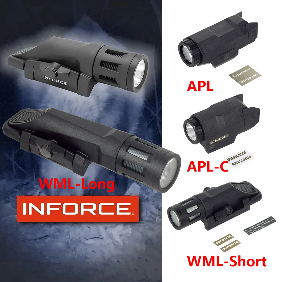 Linterna táctica INFORCE WML APL LED con protector lente nailon - imagen 2