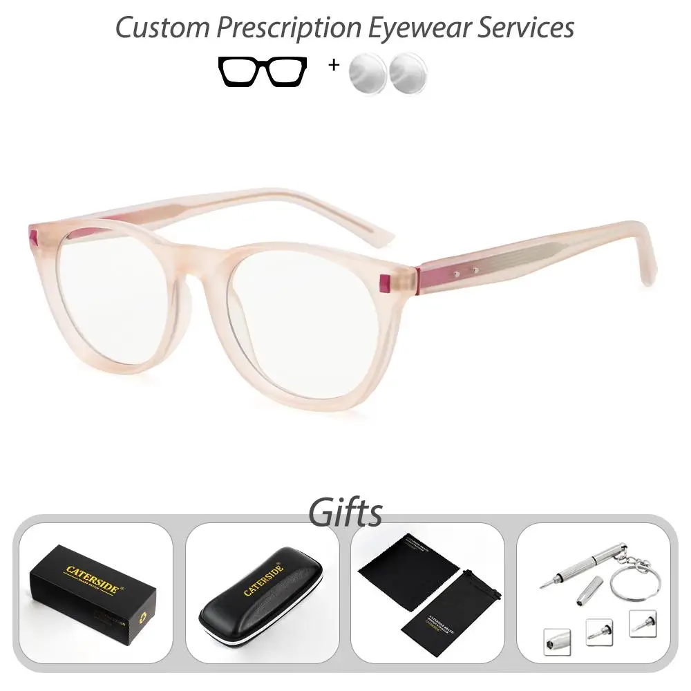 CATERSIDE Neue klassische Damen-Korrektionsbrille, maßgeschneiderte Korrektionsbrille mit runden Gläsern, Herrenbrille für Kurzsichtigkeit und Weitsichtigkeit – Detail 13