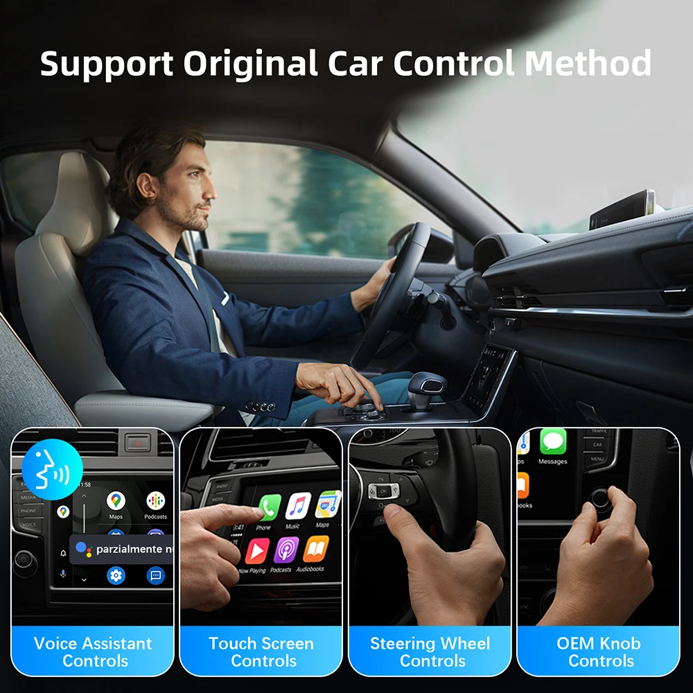 NEW 2in1 Wireless CarPlay Android Auto Wireless Adapter Smart USB Dongle Mini Box Plug And Play WiFi Fast Connect