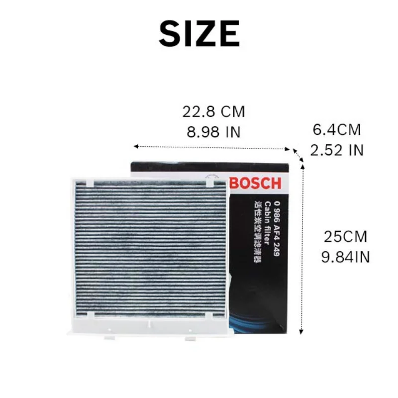 Bosch Activated Cabin Filter AF4249 for Subaru Forester(SH/SJ) XV Impreza(III IV) WRX(VA)【72880-FG000/72880-FG0009P/72880FG000】