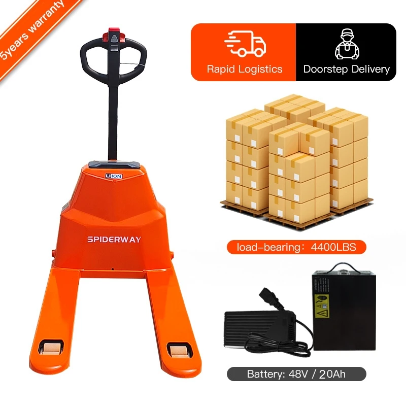 Electric Pallet Jack, 4400 lbs Load Capacity, 48V 20Ah Lithium Battery Powered Pallet Jack Truck with 48
