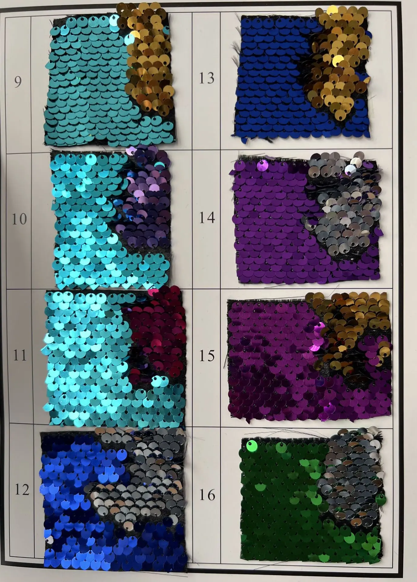 Tessuto ricamato con tubo in scala flip a 2 colori glitterato Tessuto con paillettes circolari da 5 mm per abito da sera Materiale in pizzo