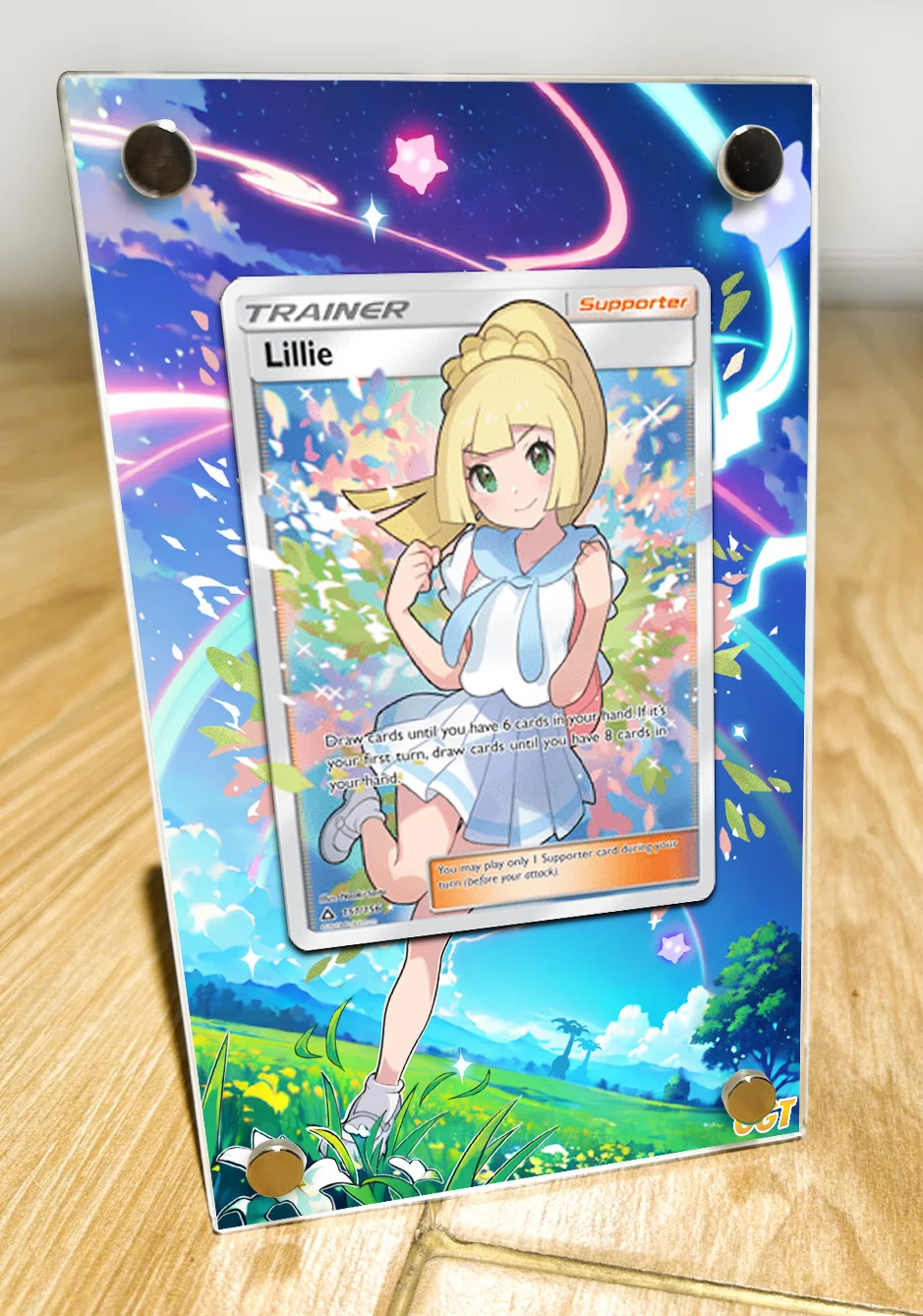 Lillie Card Display Stand Expansion Card Brick Trainer Acrylic Collection Card Display Stand Does Not Include Cards Game Gift