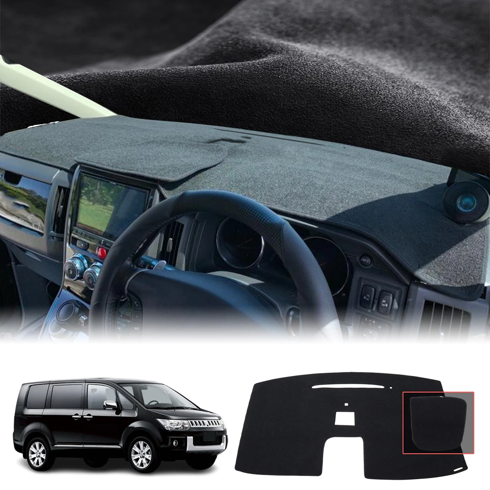 

fit for Mitsubishi Delica D:5 D5 2007-2018 Car Accessories Dashmat Dashboard Cover Pad Protective Carpet DashMat Sunshade