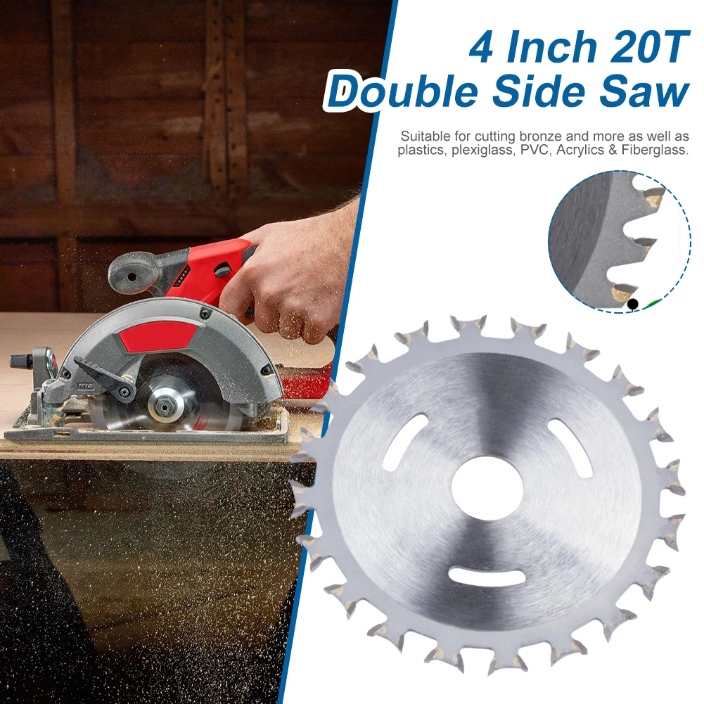 Double Side Saw Blade 110mm Alloy Circular Wood Cutting Disc For Wood Plastic PVC Woodworking Cutting Blade 4 Inch 20T