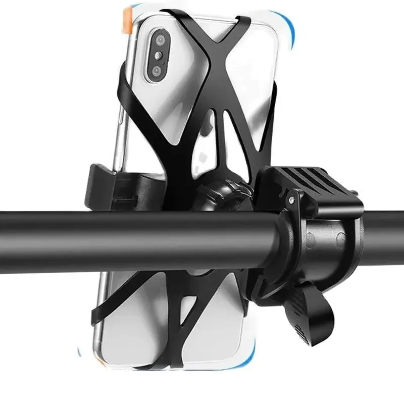 Mini Premium Universal Bike Phone Mount Silicone Strap Bicycle Handlebar Holder 360 Rotatable for Motorcycle Scooter Cell Phones