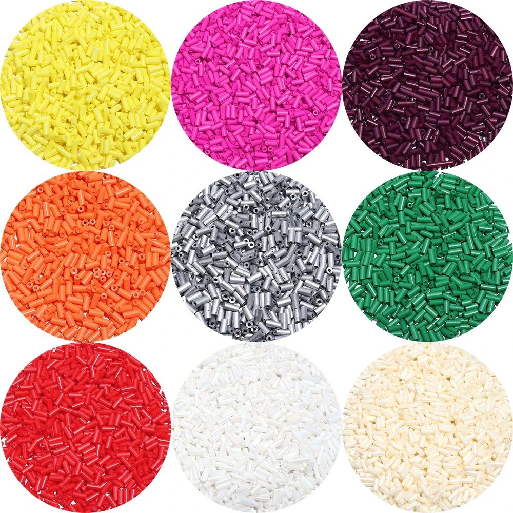 1600Pcs/Lot 4-6mm Tubular Glass Seed Beads Pure Color Lines Loose Spacer Seed Beads For DIY Jewelry Making Handmade Bracelet