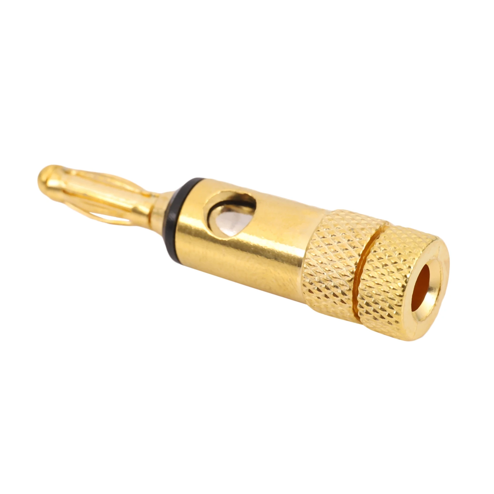 Plugues Banana Banhados a Ouro, 2 Vermelho 2 Preto 4mm, LL68-4BP1